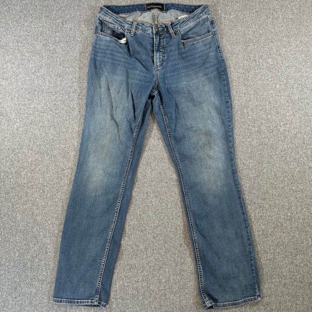 Silver Jeans Authentic Curvy High Slim Straight‎ Medium Wash Denim Blue 12x31